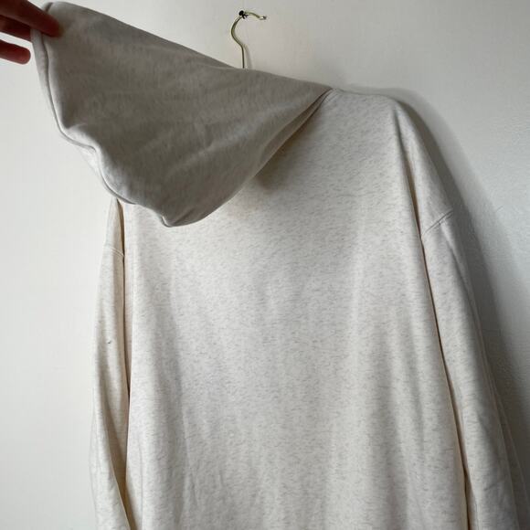 Anthropologie Daily Practice Twist Collar Hoodie in Oatmeal Sz M Beige - Picture 11 of 11